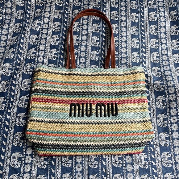 Miu Miu​ Handbags - Miu Miu​ Multicolor Woven Tote Bag